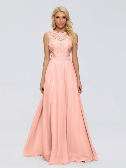 Melody A-Line Bateau Chiffon Bridesmaid Dresses