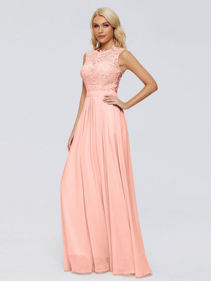 Melody A-Line Bateau Chiffon Bridesmaid Dresses