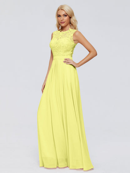 Melody A-Line Bateau Chiffon Bridesmaid Dresses