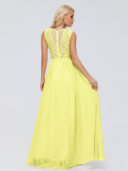 Melody A-Line Bateau Chiffon Bridesmaid Dresses