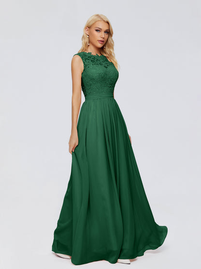 Melody A-Line Bateau Chiffon Bridesmaid Dresses