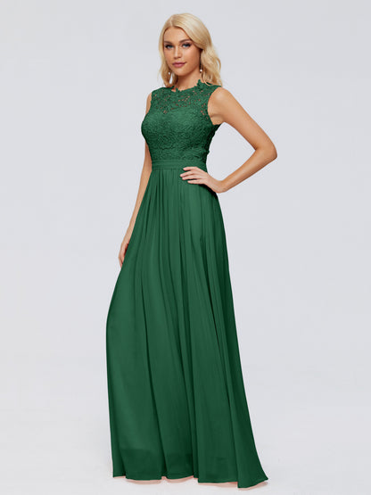 Melody A-Line Bateau Chiffon Bridesmaid Dresses