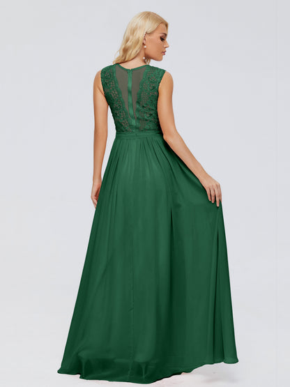 Melody A-Line Bateau Chiffon Bridesmaid Dresses