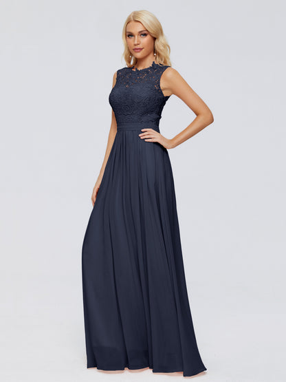 Melody A-Line Bateau Chiffon Bridesmaid Dresses