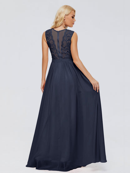 Melody A-Line Bateau Chiffon Bridesmaid Dresses