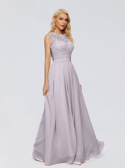 Melody A-Line Bateau Chiffon Bridesmaid Dresses