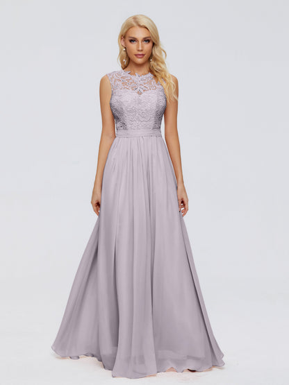 Melody A-Line Bateau Chiffon Bridesmaid Dresses