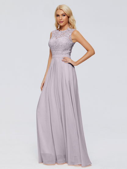 Melody A-Line Bateau Chiffon Bridesmaid Dresses