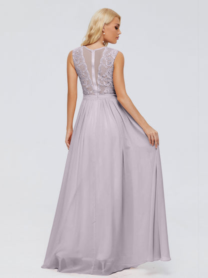 Melody A-Line Bateau Chiffon Bridesmaid Dresses