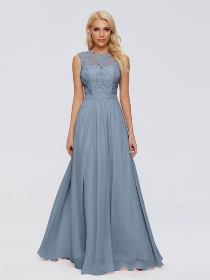 Melody A-Line Bateau Chiffon Bridesmaid Dresses