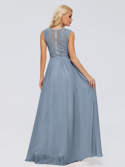 Melody A-Line Bateau Chiffon Bridesmaid Dresses