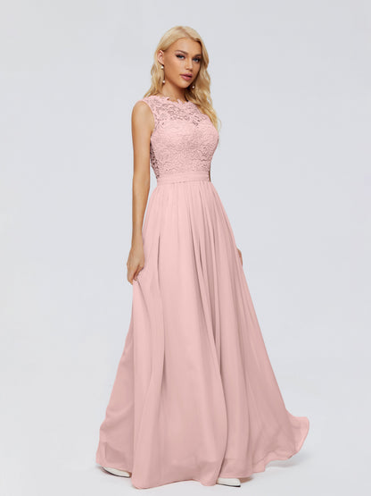 Melody A-Line Bateau Chiffon Bridesmaid Dresses