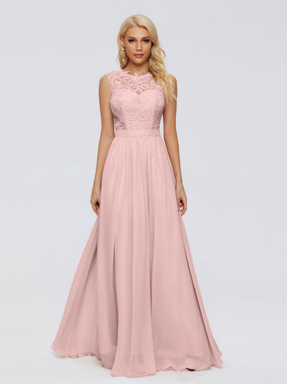 Melody A-Line Bateau Chiffon Bridesmaid Dresses