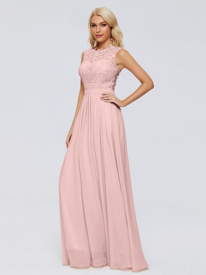 Melody A-Line Bateau Chiffon Bridesmaid Dresses