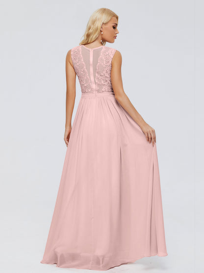 Melody A-Line Bateau Chiffon Bridesmaid Dresses