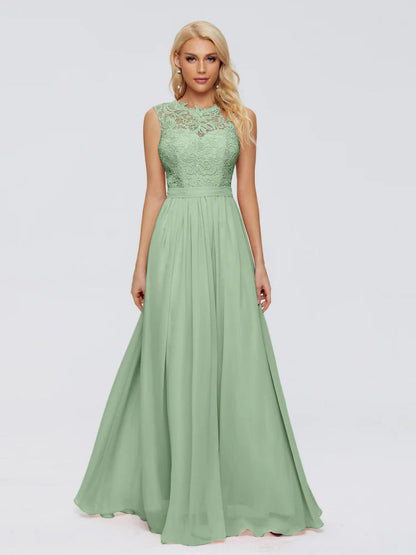 Melody A-Line Bateau Chiffon Bridesmaid Dresses