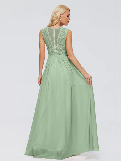 Melody A-Line Bateau Chiffon Bridesmaid Dresses