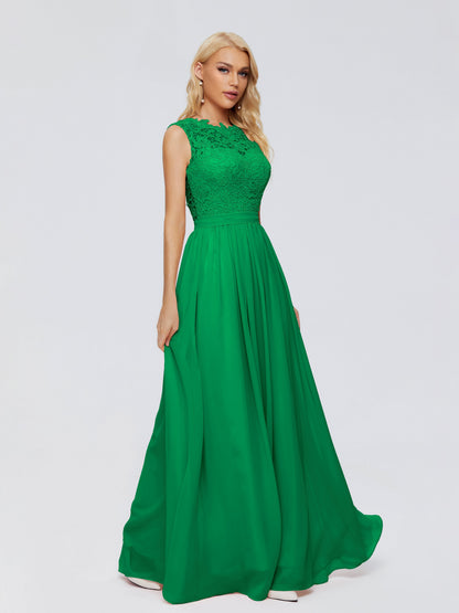 Melody A-Line Bateau Chiffon Bridesmaid Dresses