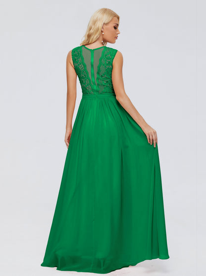 Melody A-Line Bateau Chiffon Bridesmaid Dresses