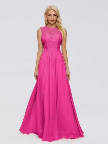 Melody A-Line Bateau Chiffon Bridesmaid Dresses