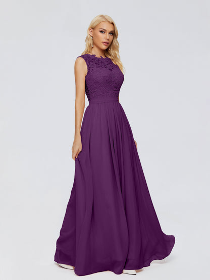 Melody A-Line Bateau Chiffon Bridesmaid Dresses