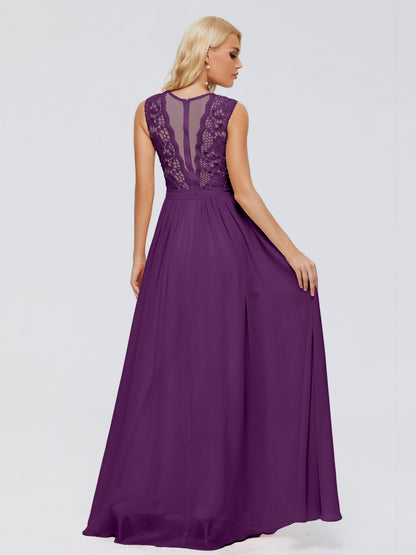 Melody A-Line Bateau Chiffon Bridesmaid Dresses