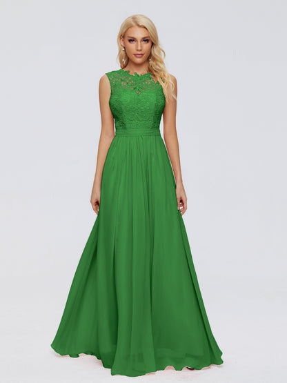 Melody A-Line Bateau Chiffon Bridesmaid Dresses