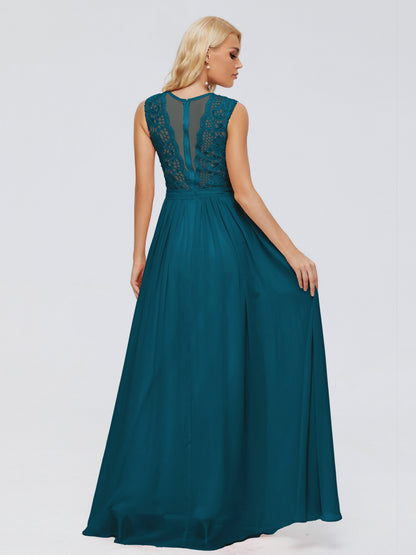 Melody A-Line Bateau Chiffon Bridesmaid Dresses