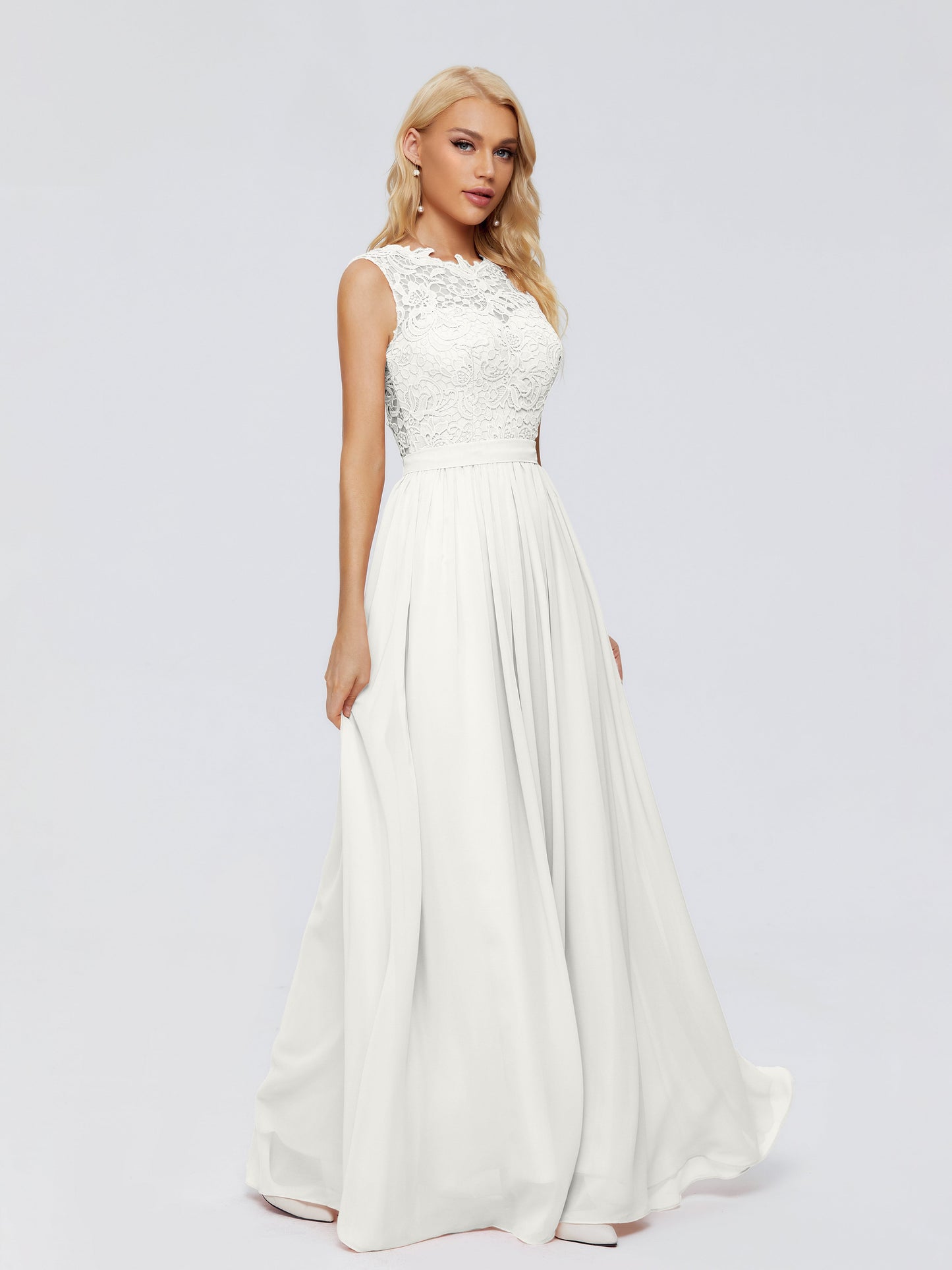 Melody A-Line Bateau Chiffon Bridesmaid Dresses