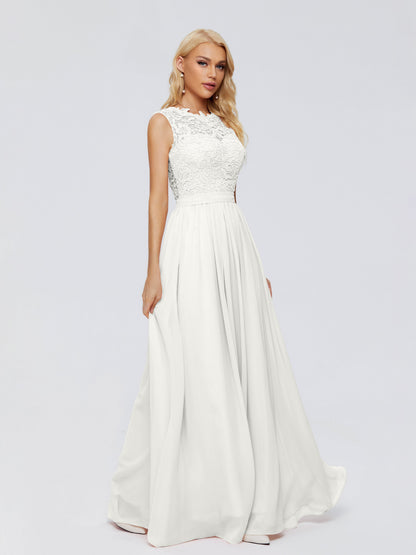 Melody A-Line Bateau Chiffon Bridesmaid Dresses