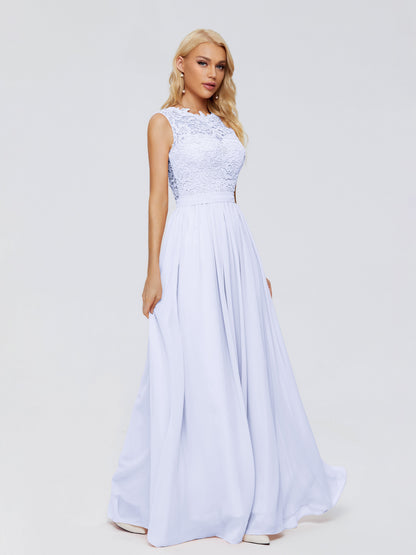 Melody A-Line Bateau Chiffon Bridesmaid Dresses