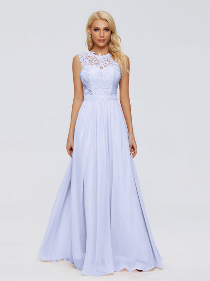 Melody A-Line Bateau Chiffon Bridesmaid Dresses