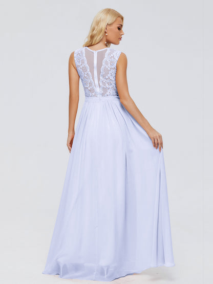 Melody A-Line Bateau Chiffon Bridesmaid Dresses