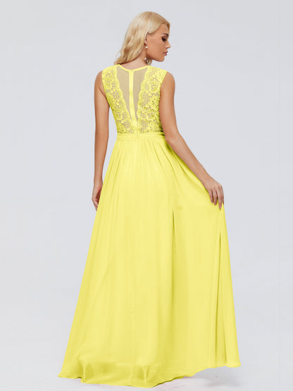 Melody A-Line Bateau Chiffon Bridesmaid Dresses