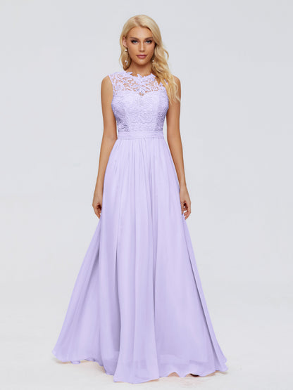 Melody A-Line Bateau Chiffon Bridesmaid Dresses