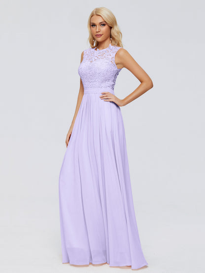 Melody A-Line Bateau Chiffon Bridesmaid Dresses
