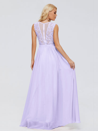 Melody A-Line Bateau Chiffon Bridesmaid Dresses