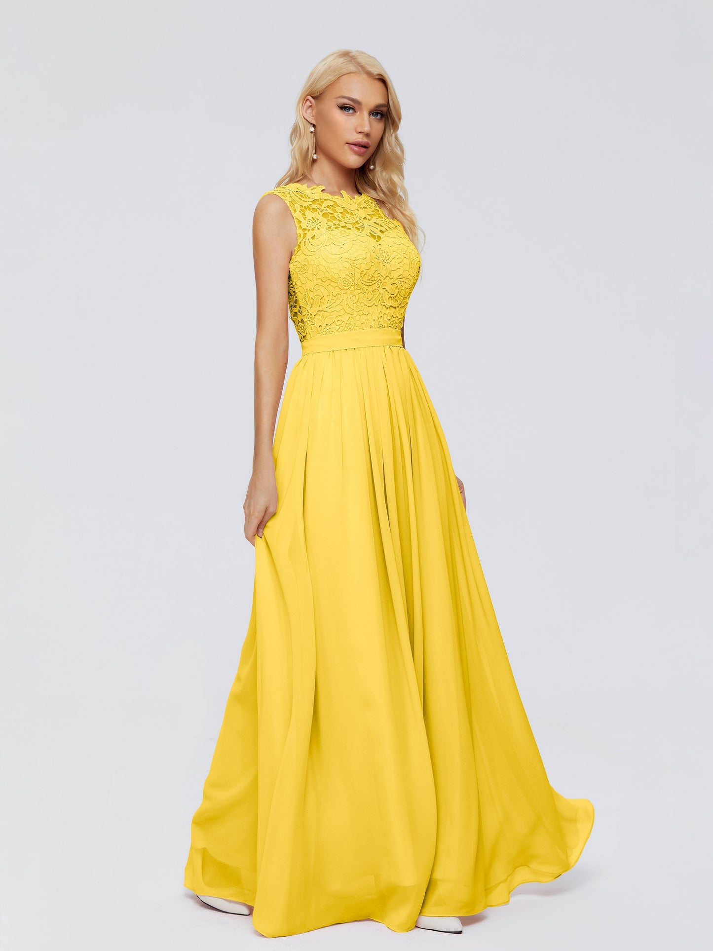 Melody A-Line Bateau Chiffon Bridesmaid Dresses