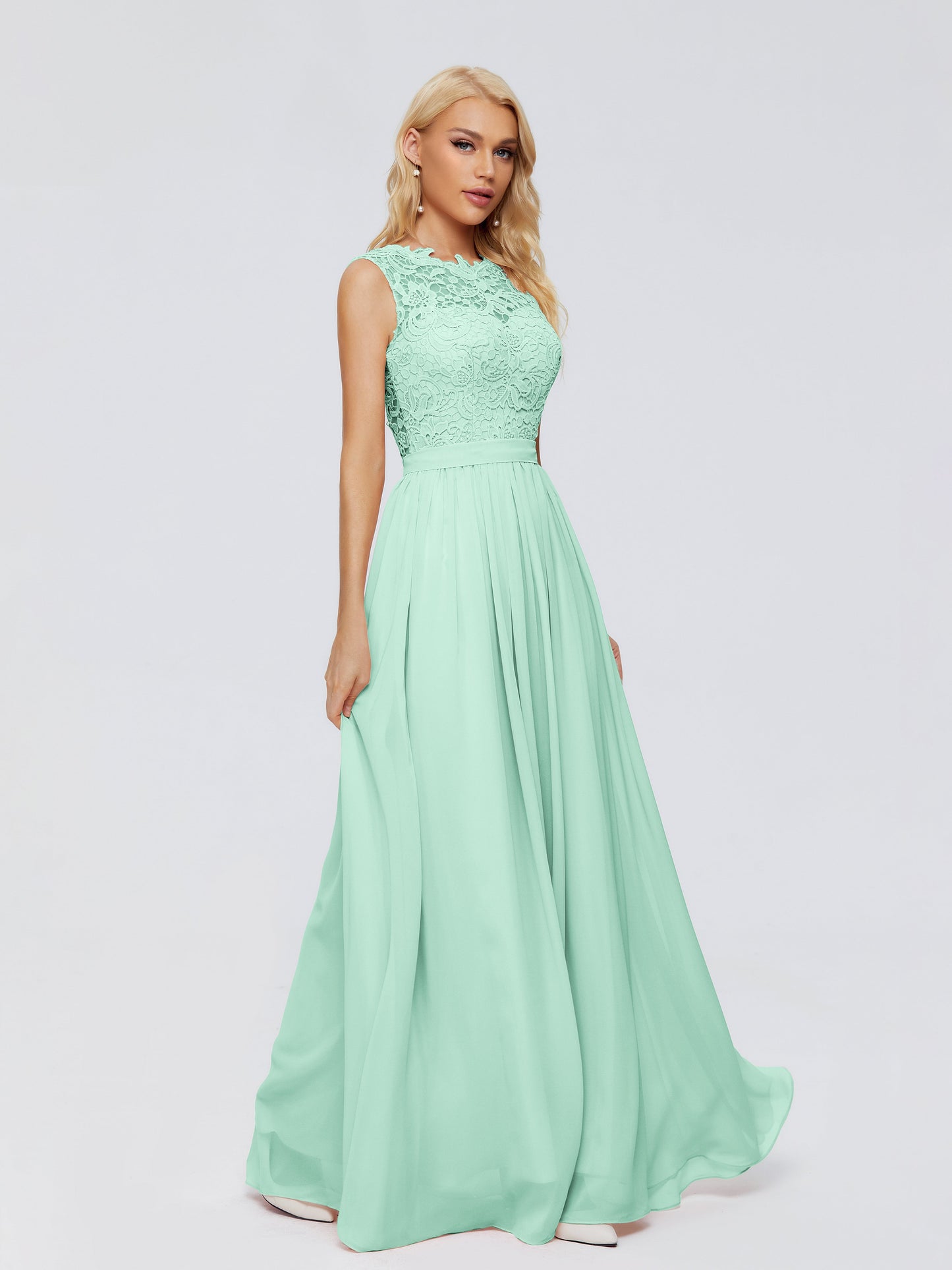 Melody A-Line Bateau Chiffon Bridesmaid Dresses