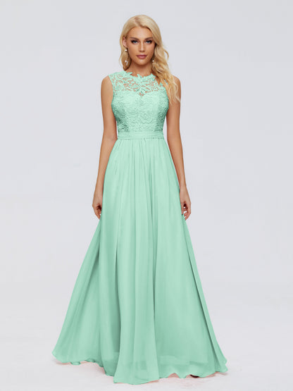 Melody A-Line Bateau Chiffon Bridesmaid Dresses