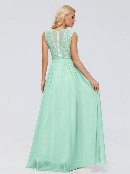 Melody A-Line Bateau Chiffon Bridesmaid Dresses