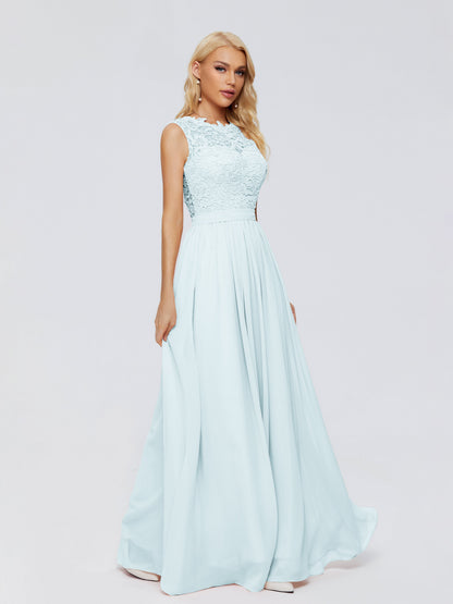 Melody A-Line Bateau Chiffon Bridesmaid Dresses