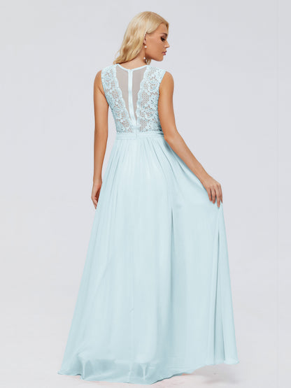 Melody A-Line Bateau Chiffon Bridesmaid Dresses