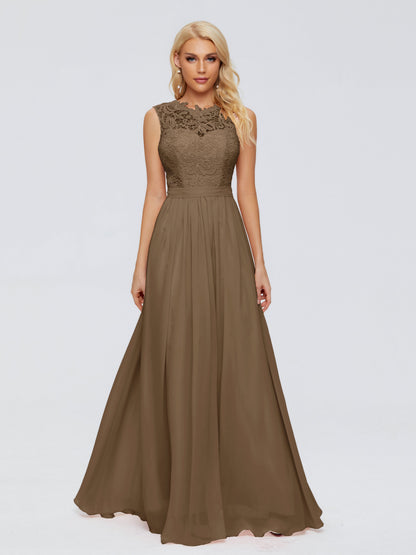 Melody A-Line Bateau Chiffon Bridesmaid Dresses
