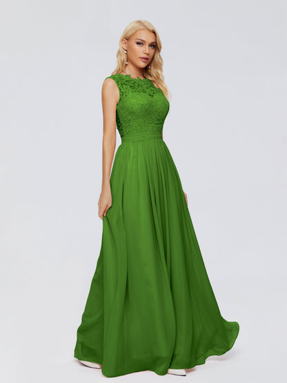 Melody A-Line Bateau Chiffon Bridesmaid Dresses