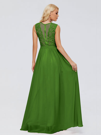 Melody A-Line Bateau Chiffon Bridesmaid Dresses
