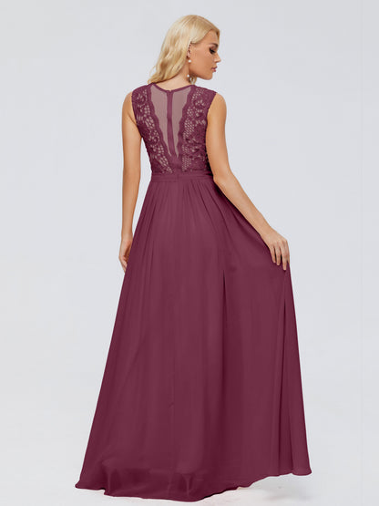 Melody A-Line Bateau Chiffon Bridesmaid Dresses