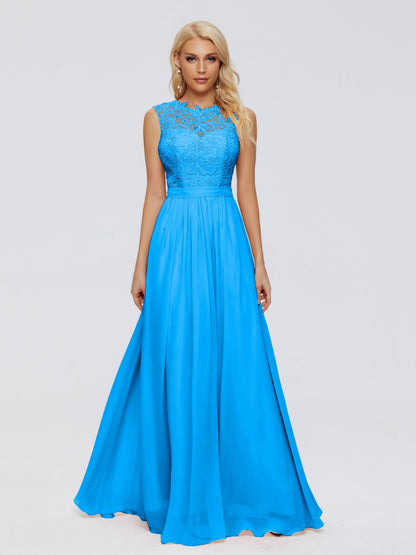 Melody A-Line Bateau Chiffon Bridesmaid Dresses