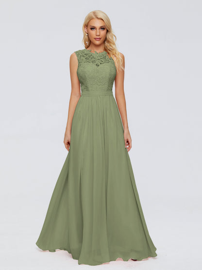 Melody A-Line Bateau Chiffon Bridesmaid Dresses