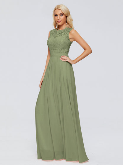 Melody A-Line Bateau Chiffon Bridesmaid Dresses